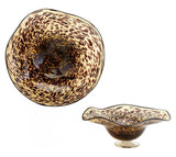 Black / Brown 15.75in. Small Leopard Art Glass Bowl - Style: 7314994