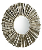 Silver 7 Inch Diameter Farley Iron and Wood Mirror - Style: 7796242