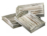 Distressed White 3in. Rectangular Trays - Style: 7314358