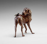 Rubbed Red 9in. Dog And Butterfly Sculpture - Style: 7315112