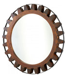 Raw Iron and Natural Wood Landry Rounded Mirror - Style: 7315320
