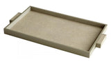 Shagreen Melrose 26 Inch Wide Leather and Wood Tray - Style: 7316850