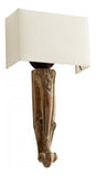 Limed Gracewood Serena 1 Light Wall Sconce with White Shade - Style: 7645374