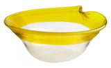 Yellow And Clear Saturna 13.5 Inch Wide Glass Decorative Bowl - Style: 7645730