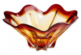 Amber Lily 14 Inch Diameter Glass Decorative Bowl - Style: 7645778