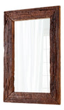 Walnut 60.25 x 42 Folklore Rectangular Wood and MDF Mirror Made in India - Style: 7646032