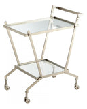 Nickel Carrello 32.25 Inch Tall Iron and Glass Bar Cart Made in India - Style: 7646084