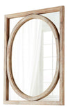 Burnt White 49 x 37 Revolo Rectangular Wood Frame Mirror Made in India - Style: 7646124