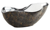 Nickel Ferrara 14 Inch Wide Aluminum and Horn Decorative Bowl Made in India - Style: 7646494