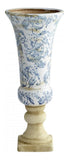 Blue And White Baroque 15.25 Inch Tall Terracotta Planter - Style: 7646806