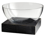 Clear Clara 9.75 Inch Wide Glass and Wood Decorative Bowl - Style: 7646842