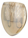 Amber Etched 2 Light Wall Sconce with Blue Shade - Style: 7667408