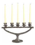 Raw Steel Flowerline 9 Inch Tall Iron and Candle Holder - Style: 7795822