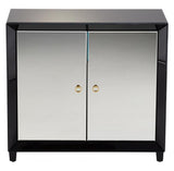 Clear Omar 35.75 Inch Tall Wood and Mirrored Glass Cabinet - Style: 7796204